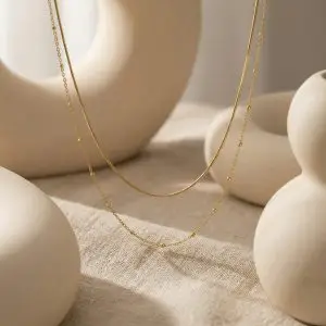 Double Layer Beads Snake Necklace