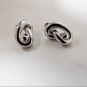 Heart Knot Earring - Silver