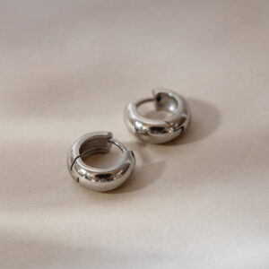 Chunky Hoop Earrings - Silver